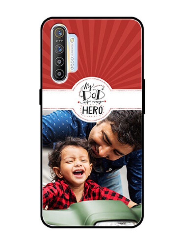 Custom Realme X2 Photo Printing on Glass Case  - My Dad Hero Design