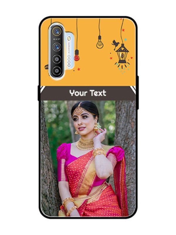 Custom Realme X2 Custom Glass Mobile Case  - with Family Picture and Icons 