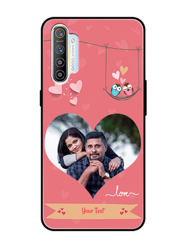 Custom Realme X2 Personalized Glass Phone Case  - Peach Color Love Design 