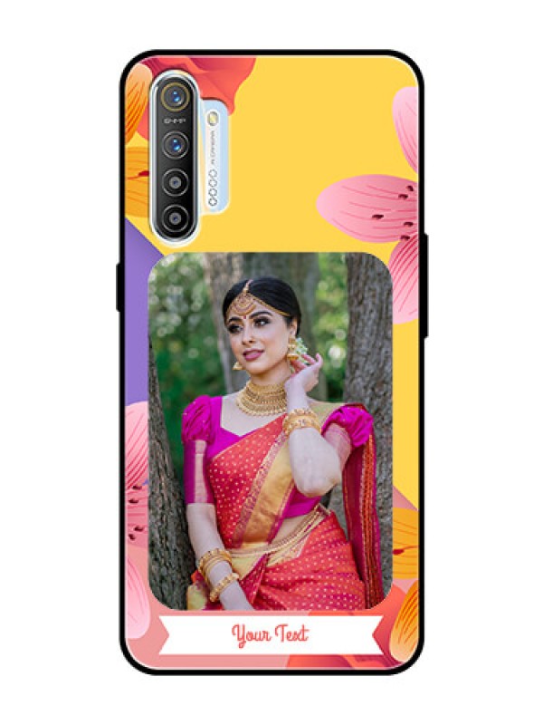Custom Realme X2 Custom Glass Mobile Case  - 3 Image With Vintage Floral Design