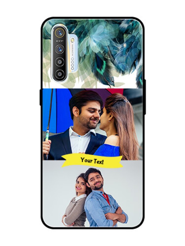 Custom Realme X2 Personalized Glass Phone Case  - Image with Boho Peacock Feather Design