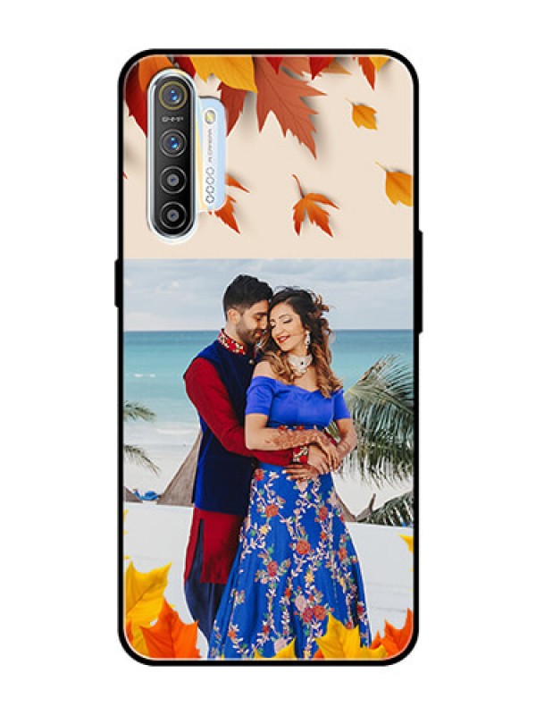 Custom Realme X2 Photo Printing on Glass Case  - Autumn Maple Leaves Design