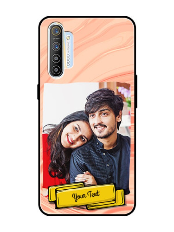 Custom Realme X2 Personalized Glass Phone Case  - Marble Texture Design
