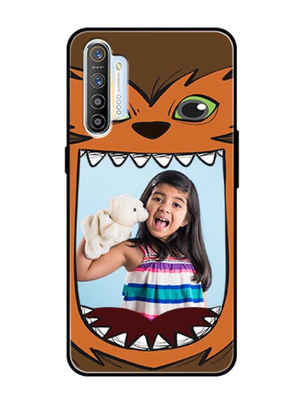 Custom Realme X2 Photo Printing on Glass Case  - Owl Monster Back Case Design