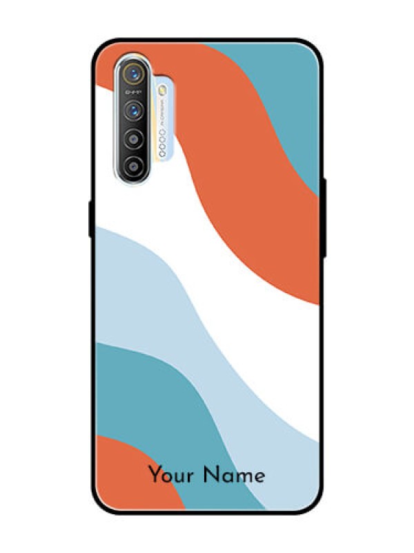 Custom Realme X2 Custom Glass Mobile Case - coloured Waves Design