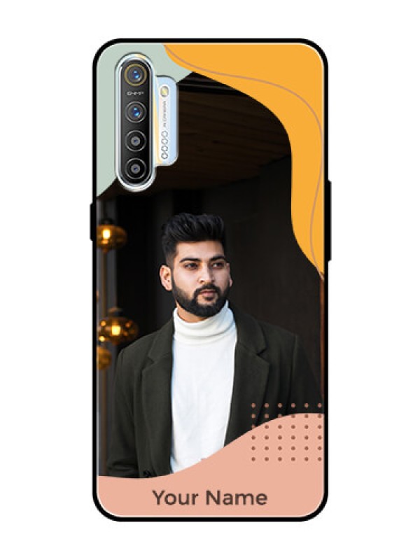 Custom Realme X2 Personalized Glass Phone Case - Tri-coloured overlay design