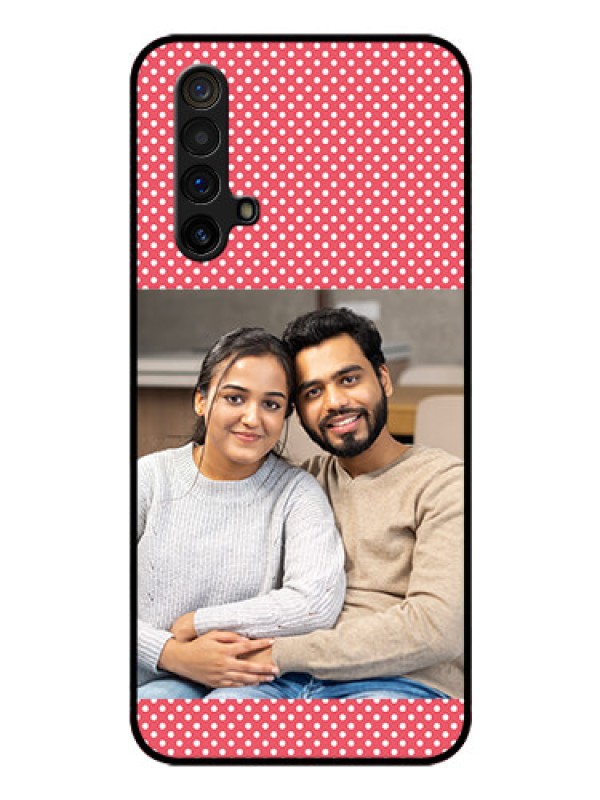 Custom Realme X3 Custom Glass Phone Case - White Dotted Design