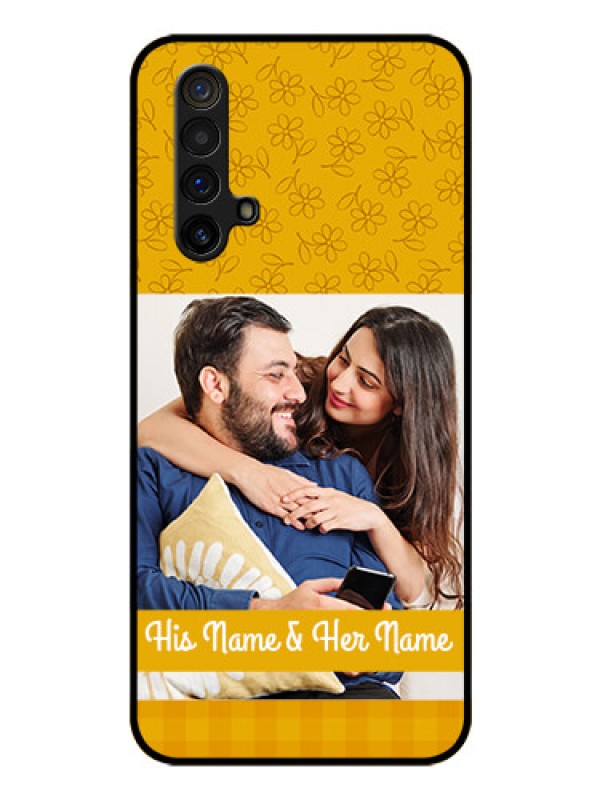 Custom Realme X3 Custom Glass Mobile Case - Yellow Floral Design