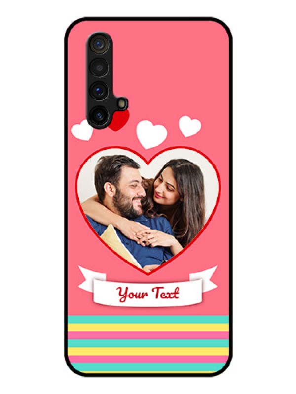 Custom Realme X3 Photo Printing on Glass Case - Love Doodle Design