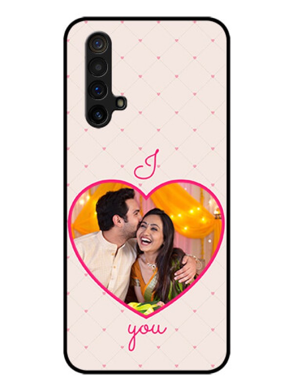 Custom Realme X3 Custom Glass Mobile Case - Heart Shape Design