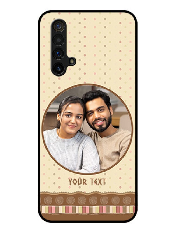 Custom Realme X3 Custom Glass Mobile Case - Brown Dotted Mobile Case Design