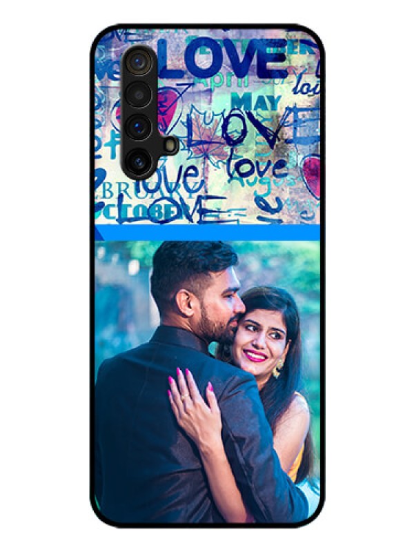 Custom Realme X3 Custom Glass Mobile Case - Colorful Love Design