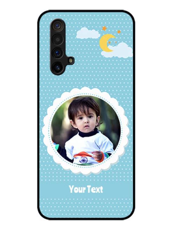 Custom Realme X3 Personalised Glass Phone Case - Violet Pattern Design