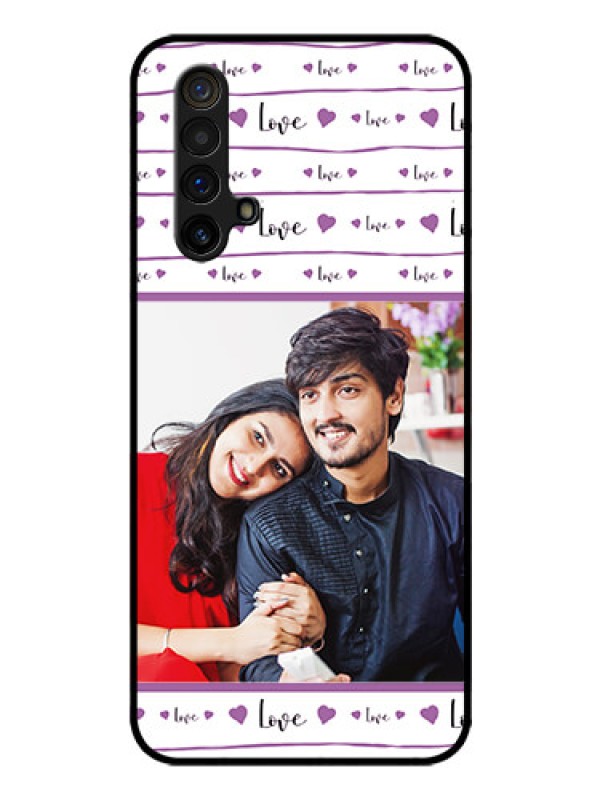 Custom Realme X3 Custom Glass Mobile Case - Couples Heart Design