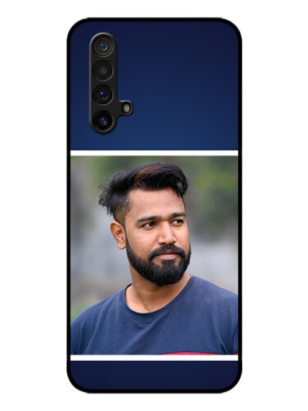 Custom Realme X3 Personalized Glass Phone Case - Simple Royal Blue Design