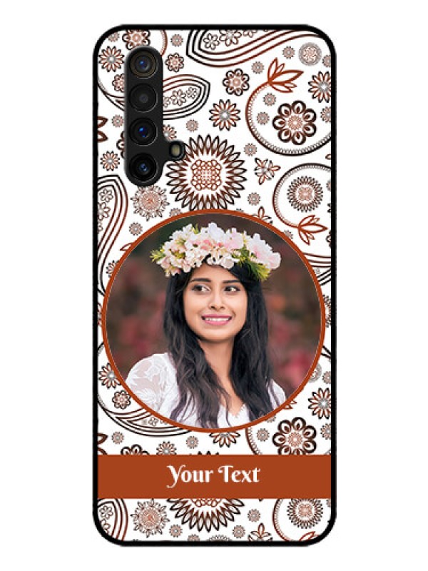 Custom Realme X3 Custom Glass Mobile Case - Abstract Floral Design 