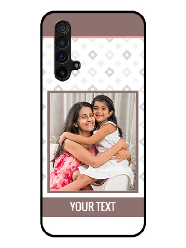 Custom Realme X3 Photo Printing on Glass Case - Simple Diamond Design