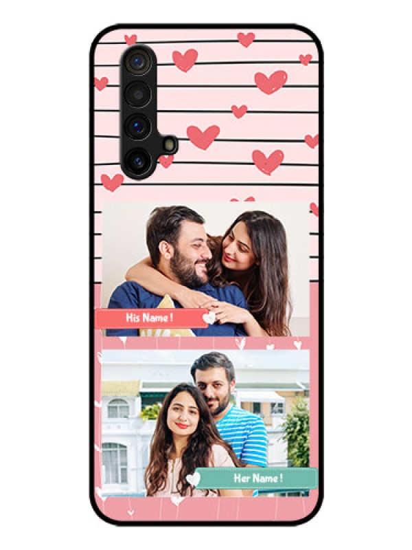 Custom Realme X3 Custom Glass Mobile Case - Photo with Heart Design