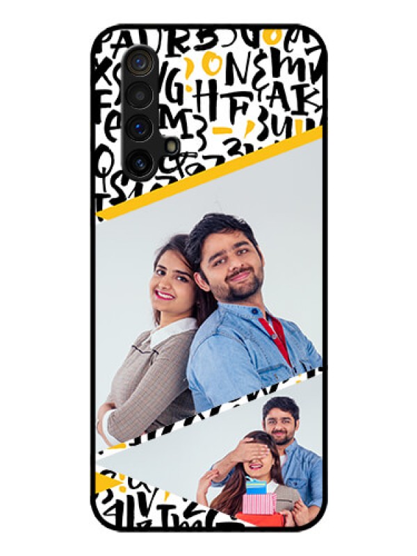 Custom Realme X3 Custom Glass Mobile Case - Letters Pattern Design