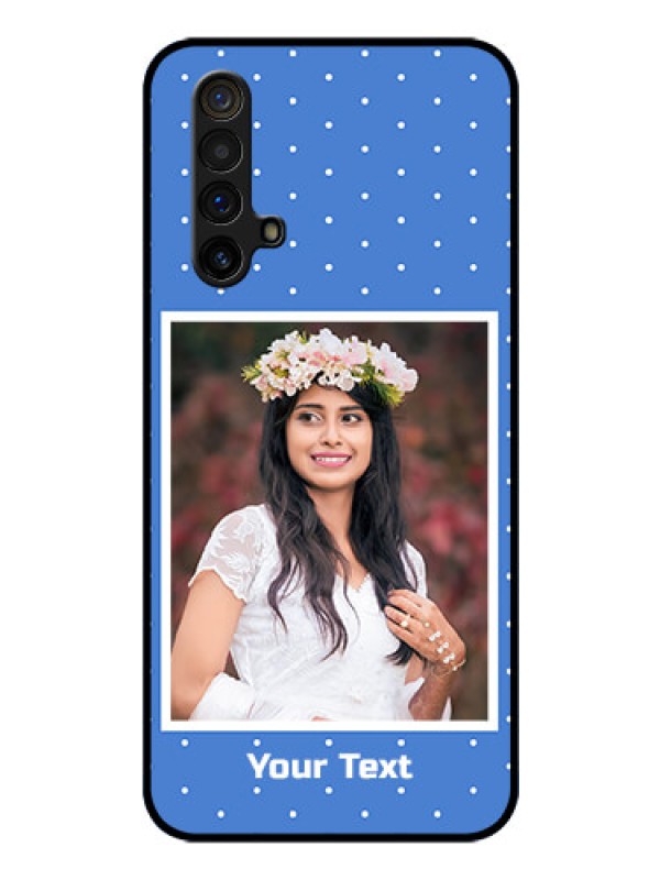 Custom Realme X3 Photo Printing on Glass Case - Polka dots design