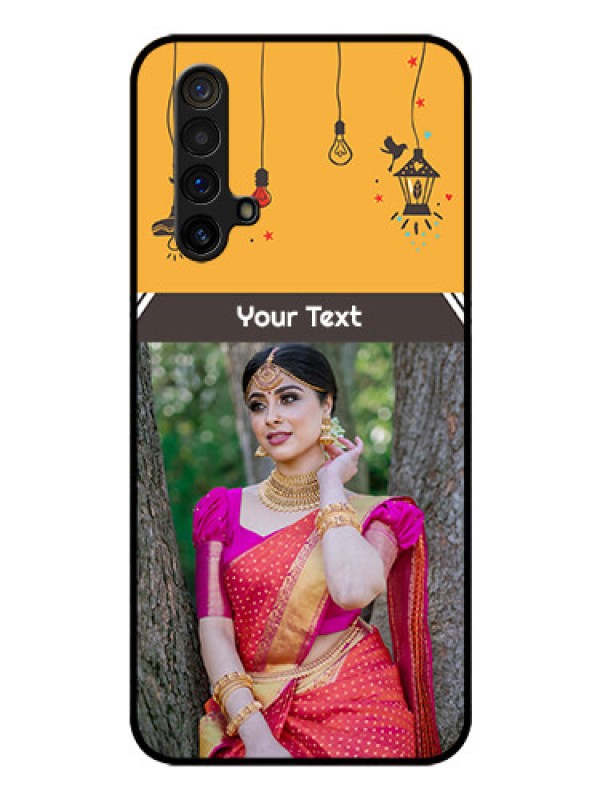 Custom Realme X3 Custom Glass Mobile Case - with Family Picture and Icons 