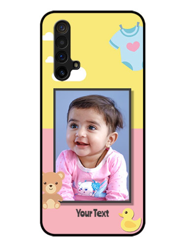 Custom Realme X3 Photo Printing on Glass Case - Kids 2 Color Design