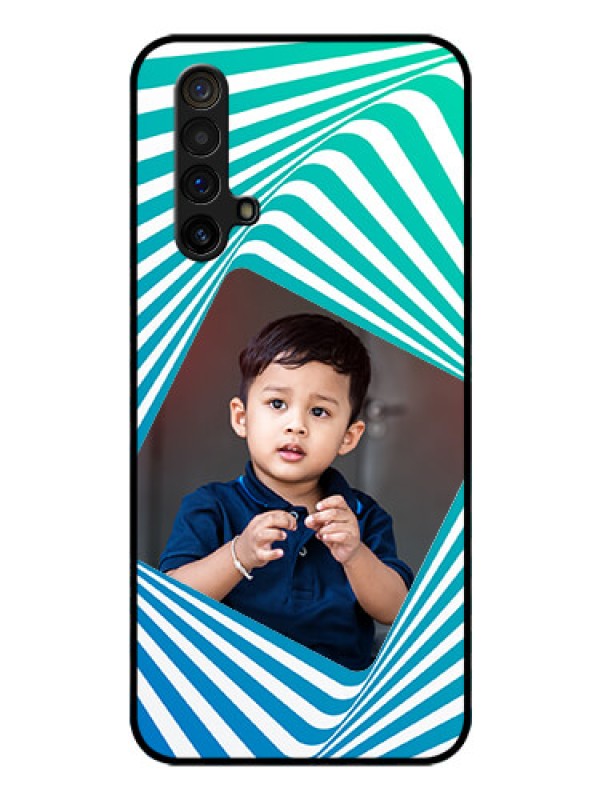 Custom Realme X3 Personalized Glass Phone Case - Abstract Spiral Design