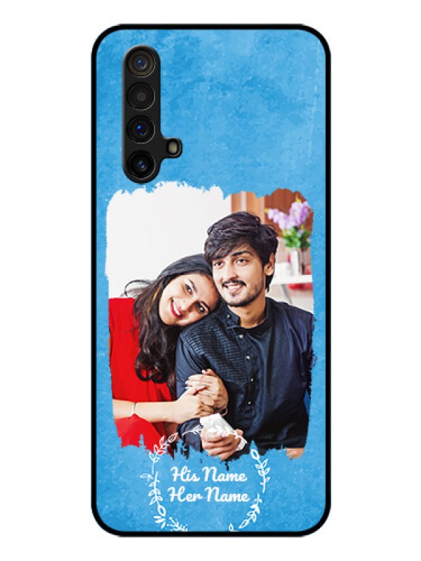 Custom Realme X3 Custom Glass Phone Case - Blue Color Vintage Design