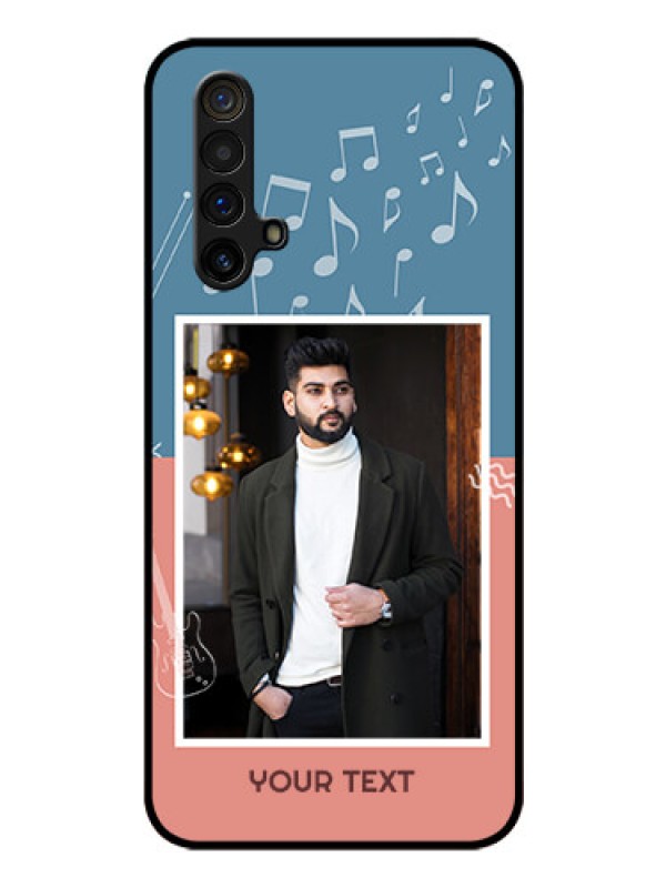 Custom Realme X3 Photo Printing on Glass Case - with Color Musical Note Design