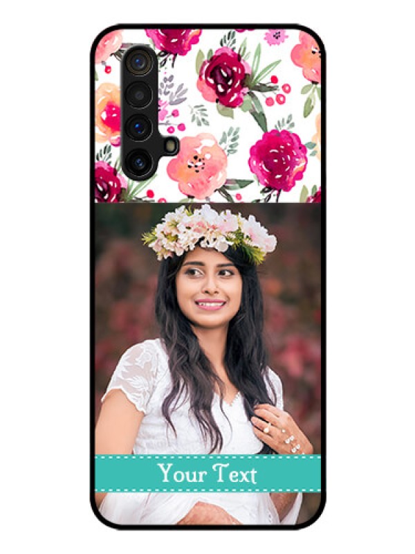 Custom Realme X3 Custom Glass Phone Case - Watercolor Floral Design