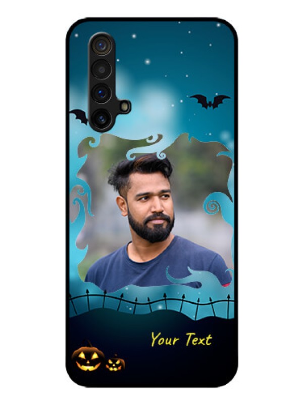 Custom Realme X3 Custom Glass Phone Case - Halloween frame design