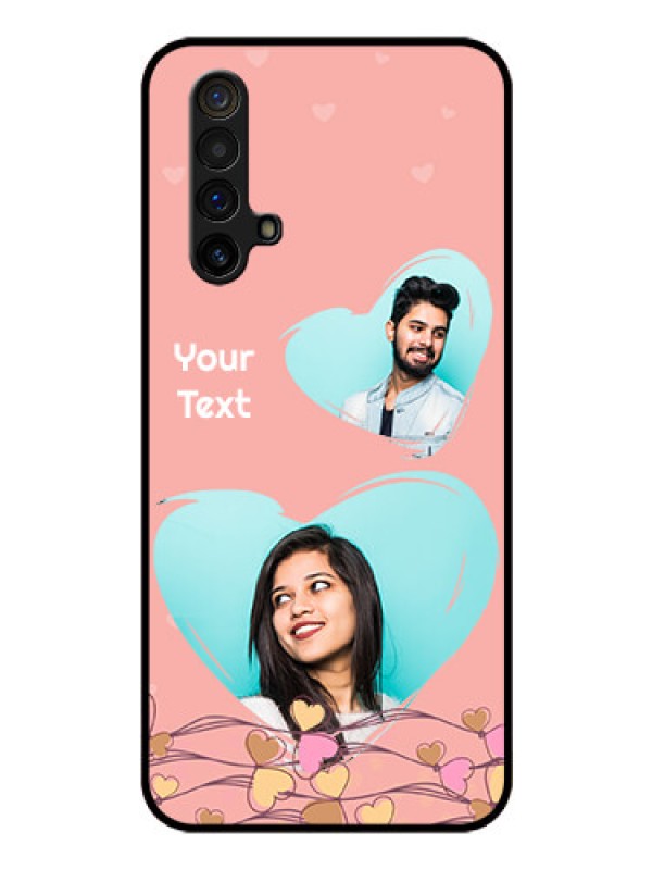 Custom Realme X3 Custom Glass Mobile Case - Love Doodle Design