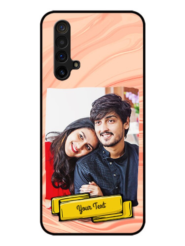 Custom Realme X3 Personalized Glass Phone Case - Marble Texture Design
