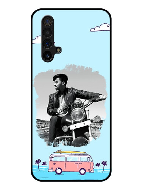 Custom Realme X3 Photo Printing on Glass Case - Travel & Adventure Design