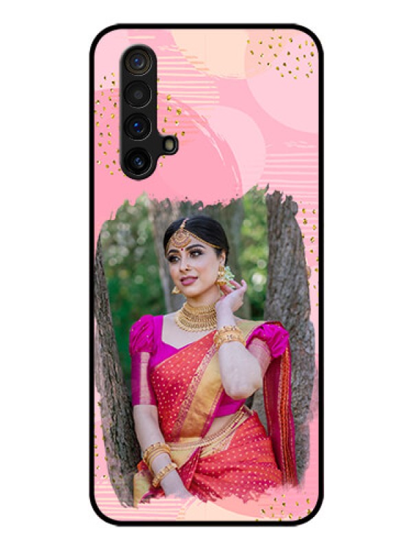 Custom Realme X3 Personalized Glass Phone Case - Gold Glitter Splash Design