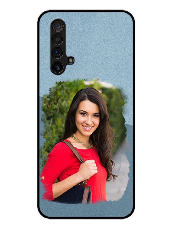 Custom Realme X3 Custom Glass Mobile Case - Grunge Line Art Design