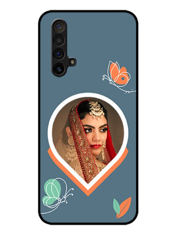 Custom Realme X3 Custom Glass Mobile Case - Droplet Butterflies Design