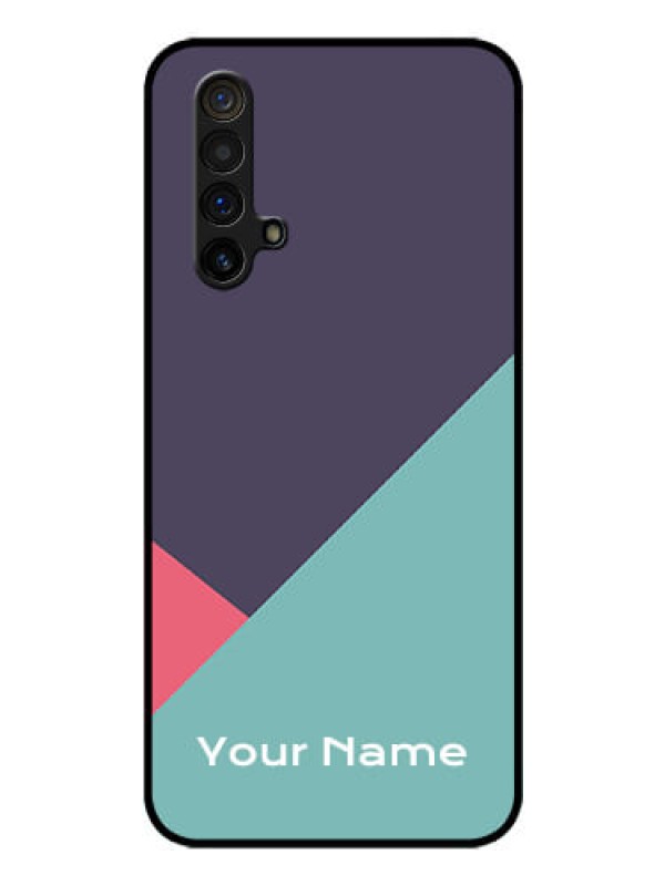 Custom Realme X3 Custom Glass Mobile Case - Tri Color abstract Design