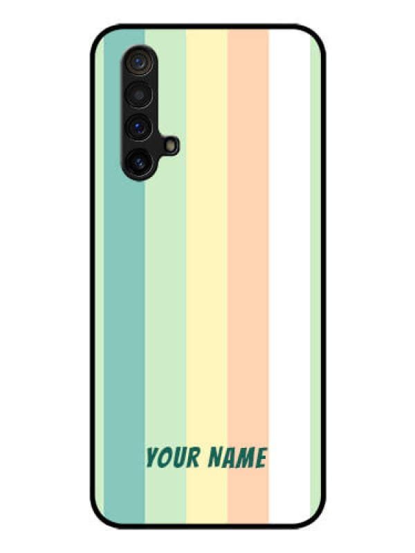 Custom Realme X3 Photo Printing on Glass Case - Multi-colour Stripes Design