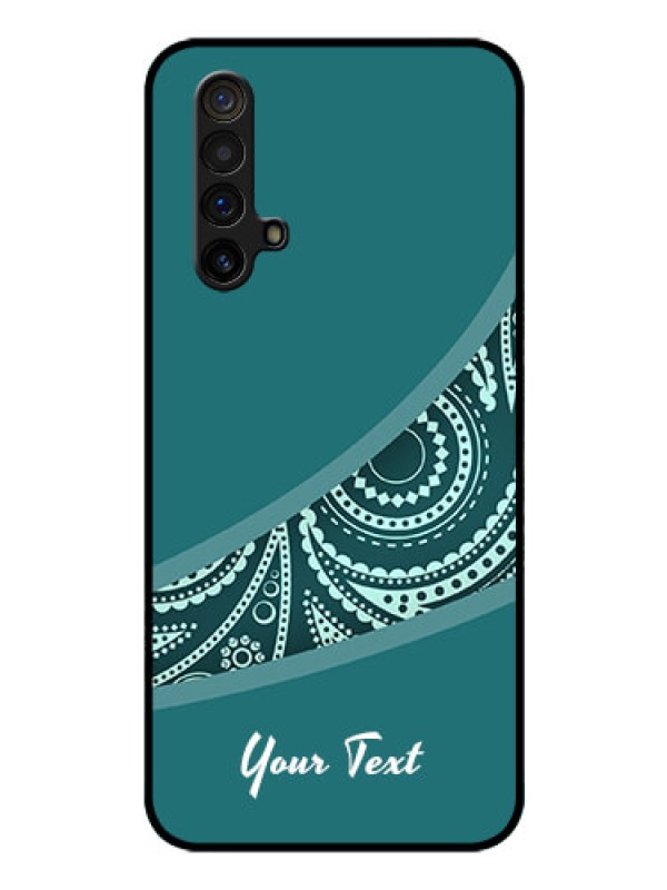 Custom Realme X3 Photo Printing on Glass Case - semi visible floral Design