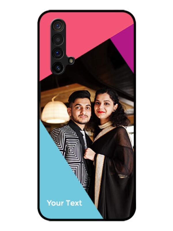 Custom Realme X3 Custom Glass Mobile Case - Stacked Triple colour Design