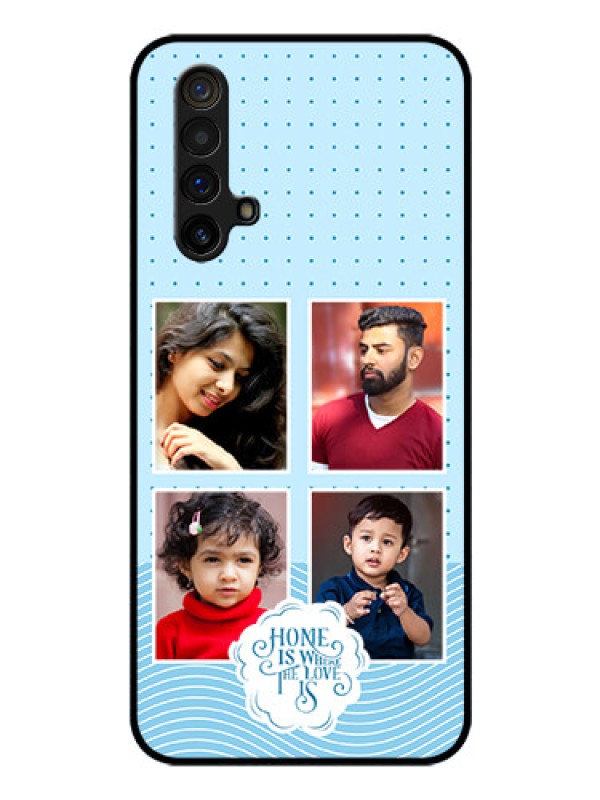 Custom Realme X3 Custom Glass Phone Case - Cute love quote with 4 pic upload Design