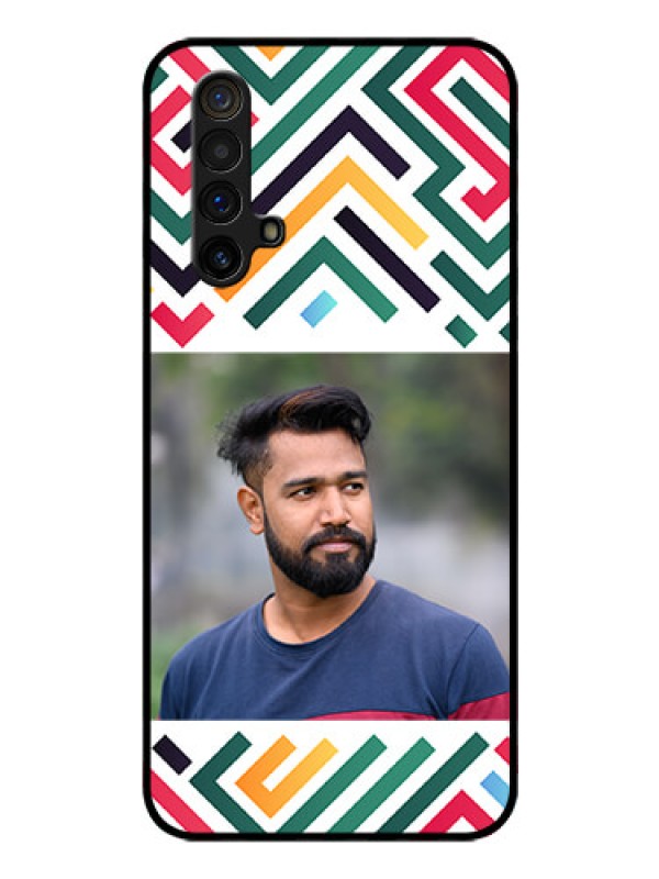 Custom Realme X3 Personalized Glass Phone Case - Colorful Maze Pattern Design