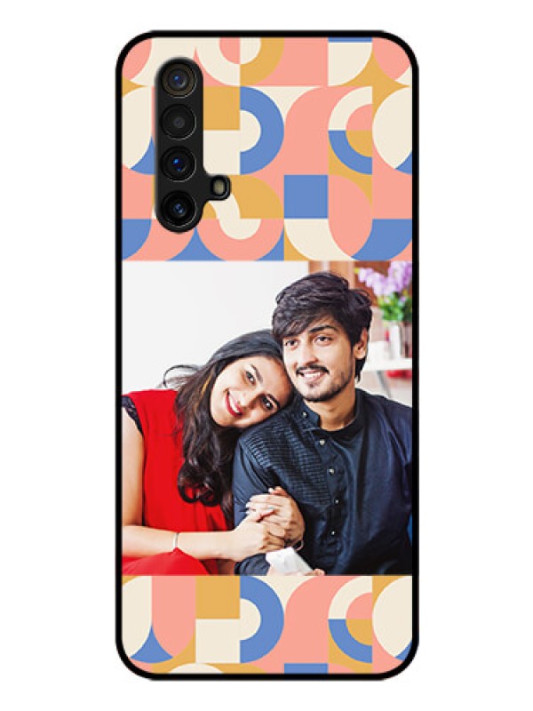Custom Realme X3 Photo Printing on Glass Case - Semi-circle Maze Pattern Design