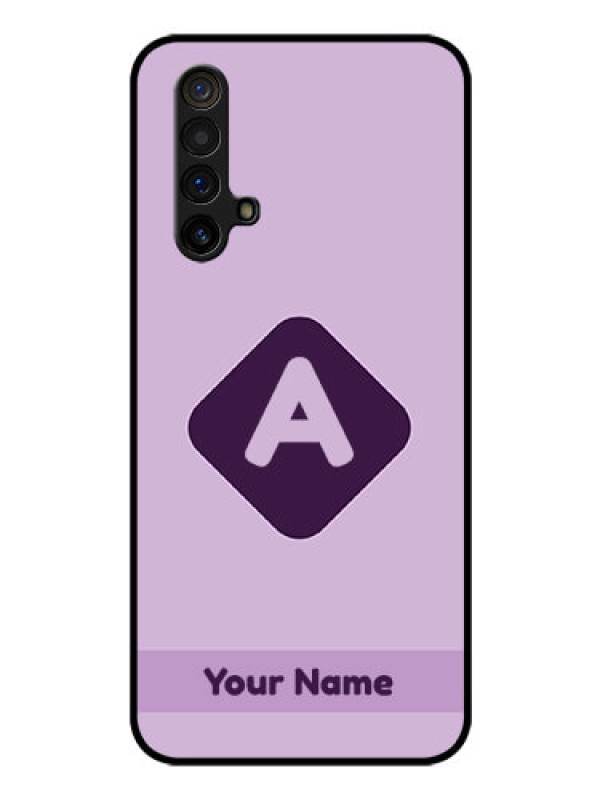 Custom Realme X3 Custom Glass Mobile Case - Custom Letter in curved badge Design