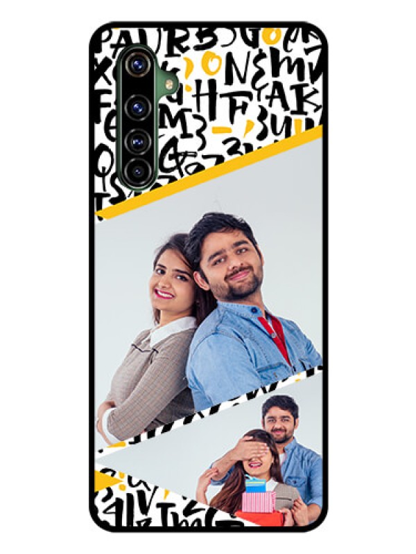 Custom Realme X50 Pro 5G Custom Glass Mobile Case - Letters Pattern Design