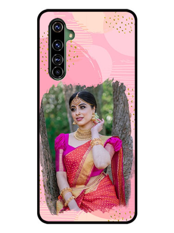 Custom Realme X50 Pro 5G Personalized Glass Phone Case - Gold Glitter Splash Design