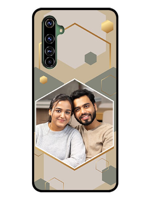 Custom Realme X50 Pro 5G Photo Printing on Glass Case - Stylish Hexagon Pattern Design