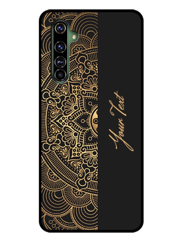 Custom Realme X50 Pro 5G Photo Printing on Glass Case - Mandala art with custom text Design