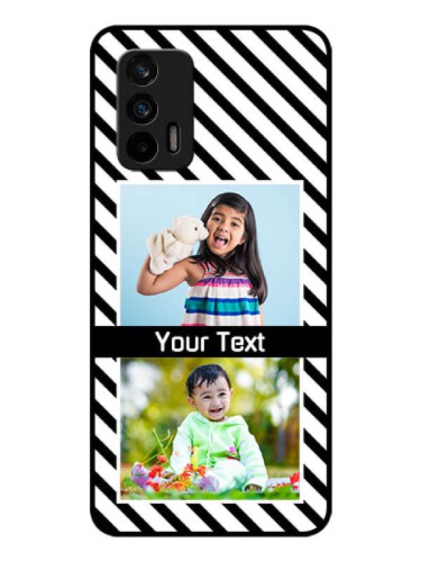 Custom Realme X7 Max 5G Photo Printing on Glass Case - Black And White Stripes Design